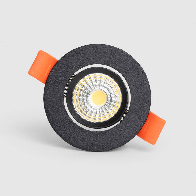 Foco Downlight LED 3W COB Direcionável Circular Preto Corte Ø55 mm CRI92 Expert Color No Flicker