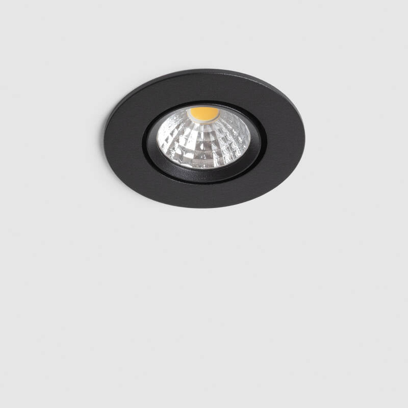 Foco Downlight LED 3W COB Direcionável Circular Preto Corte Ø55 mm CRI92 Expert Color No Flicker