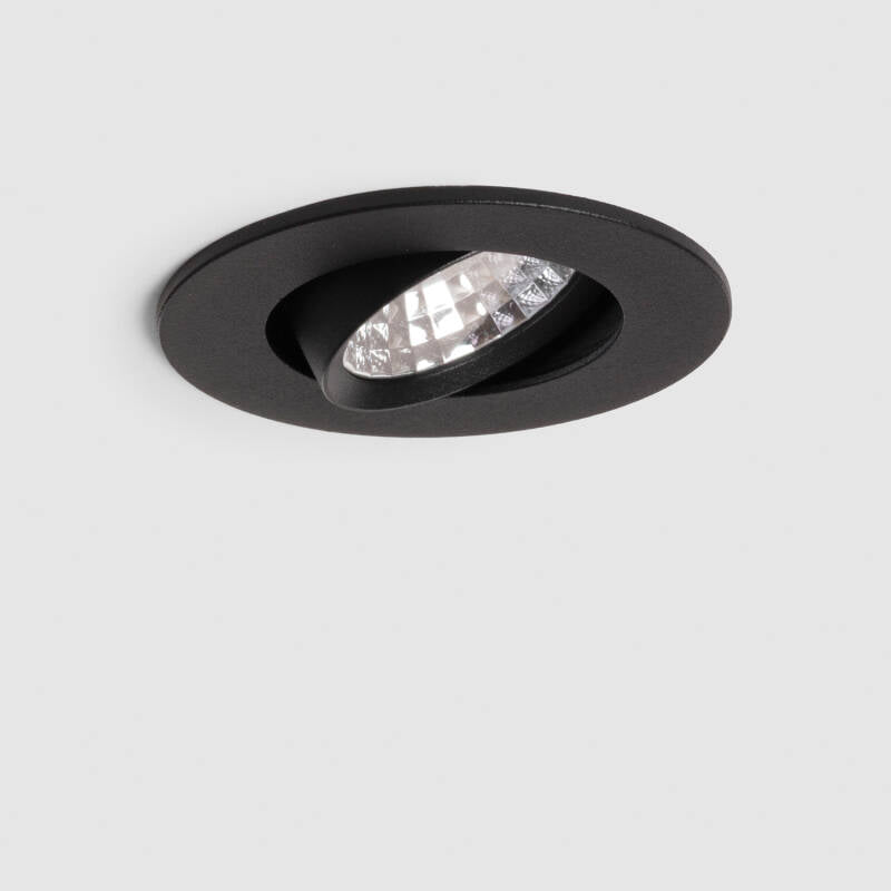Foco Downlight LED 3W COB Direcionável Circular Preto Corte Ø55 mm CRI92 Expert Color No Flicker