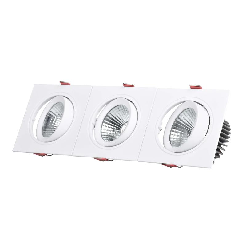 Foco Downlight LED 45W Retangular Triplo New Madison Corte 400x120 mm