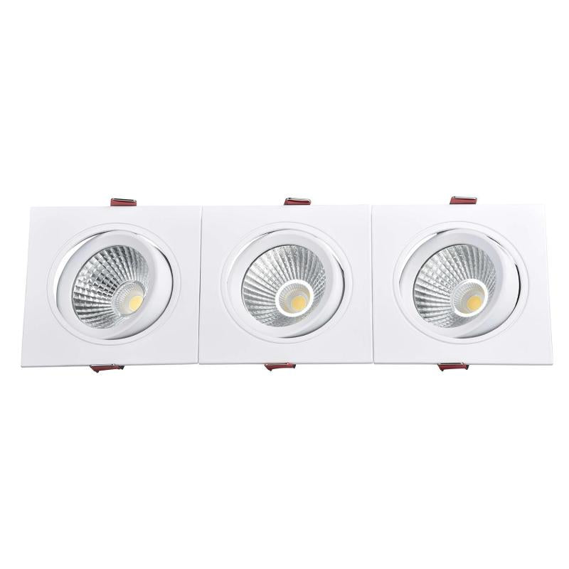 Foco Downlight LED 45W Retangular Triplo New Madison Corte 400x120 mm