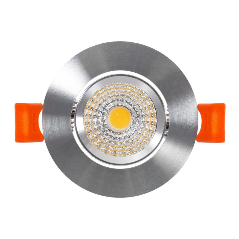 Foco Downlight LED 5W COB Direccionável Circular Prata Corte Ø 55 mm CRI90 Expert Color No Flicker