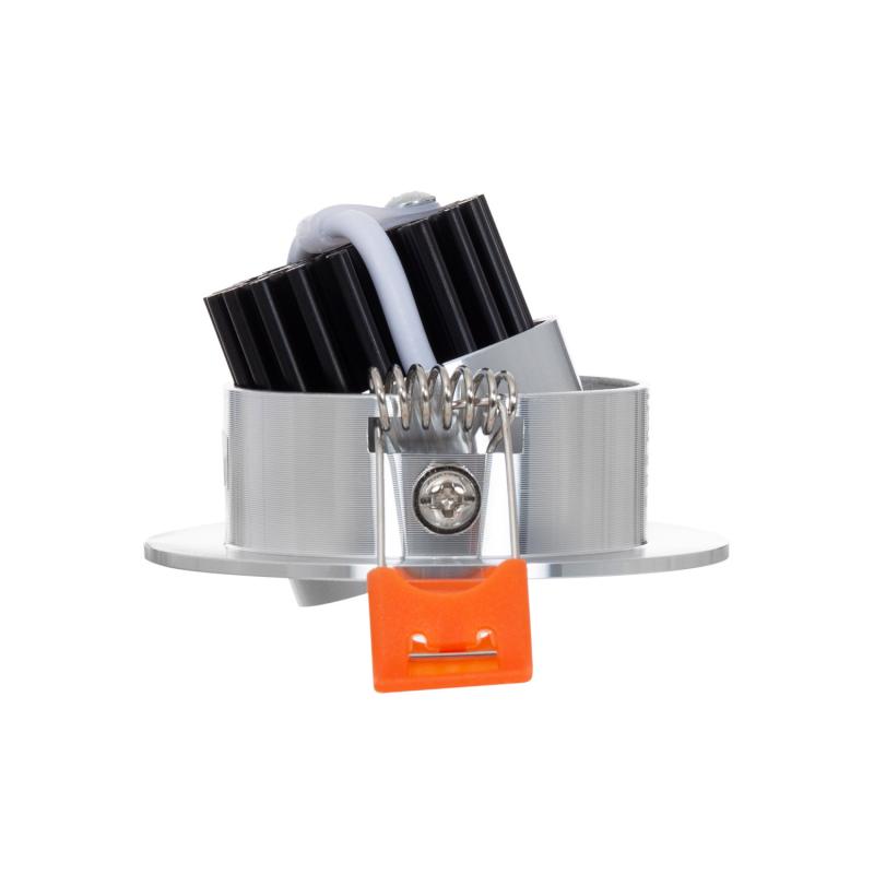 Foco Downlight LED 5W COB Direccionável Circular Prata Corte Ø 55 mm CRI90 Expert Color No Flicker