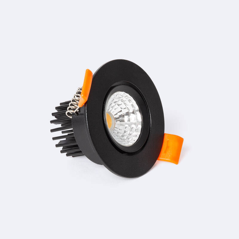 Foco Downlight LED 5W COB Direcionável Circular Preto Corte Ø55 mm CRI92 Expert Color No Flicker