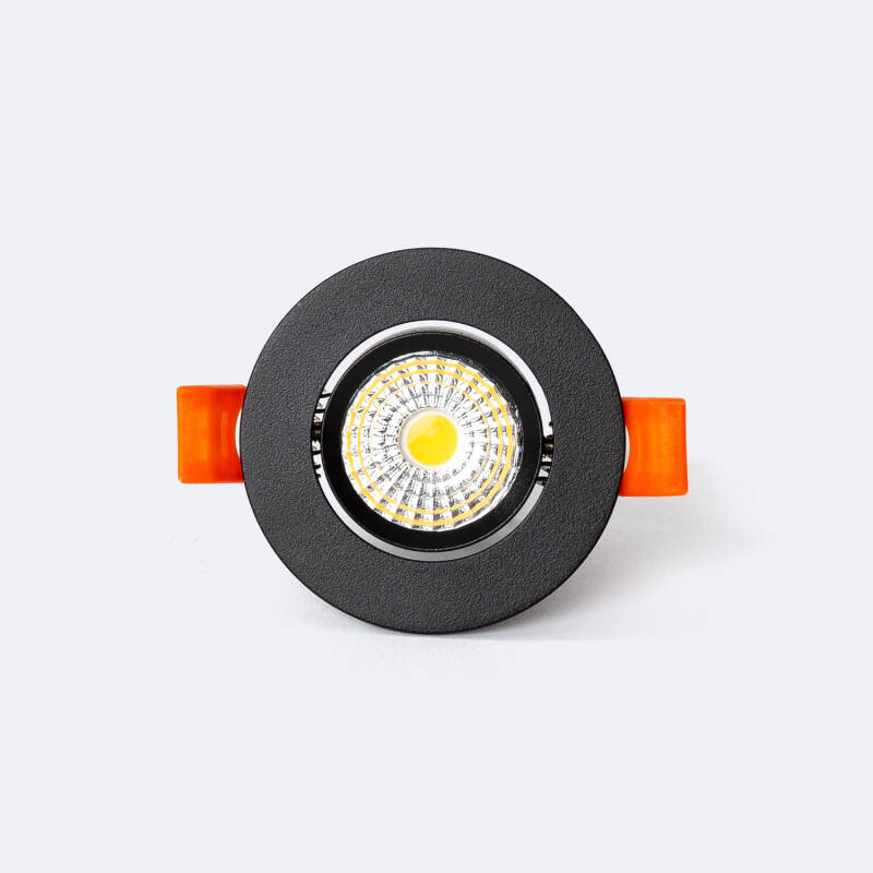 Foco Downlight LED 5W COB Direcionável Circular Preto Corte Ø55 mm CRI92 Expert Color No Flicker