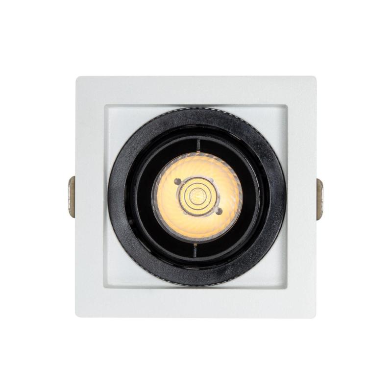 Foco Downlight LED 7W COB Direccionável 360º Quadrado Corte 82x82 mm CRI90 Expert Color No Flicker