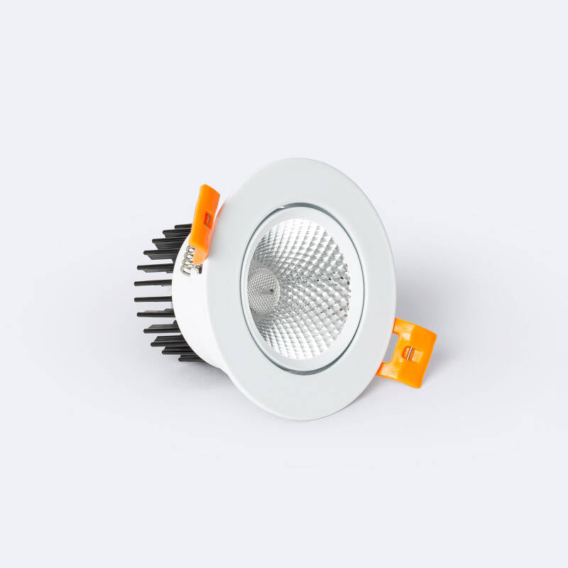 Foco Downlight LED 7W COB Direccionável Circular Branco Corte Ø 70 mm No Flicker