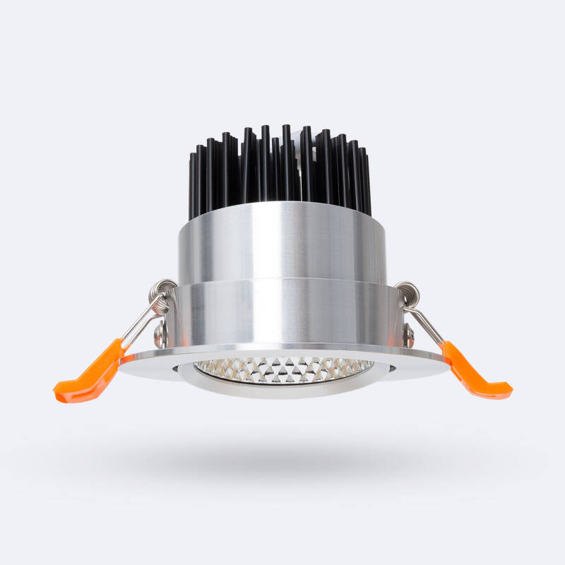 Foco Downlight LED 7W COB Direccionável Circular Prata Corte Ø 70 mm No Flicker