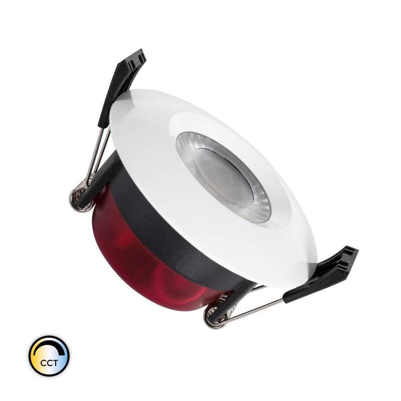 Foco Downlight LED 8W CCT Seleccionável Circular Regulável IP65 Corte Ø70 mm