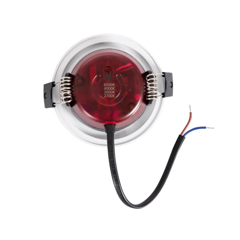 Foco Downlight LED 8W CCT Seleccionável Circular Regulável IP65 Corte Ø70 mm