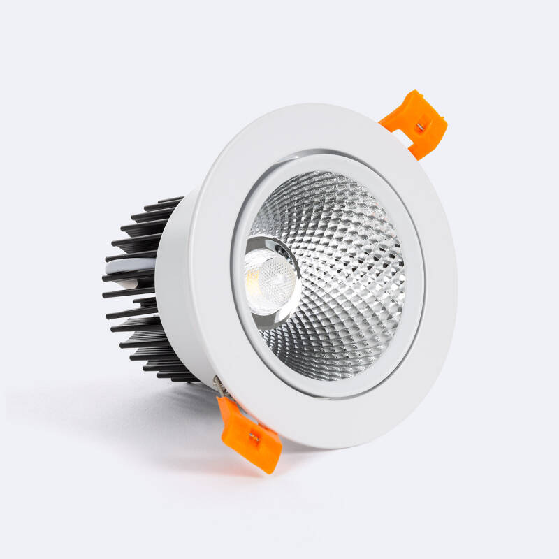 Foco Downlight LED 9W COB Direccionável Circular Branco Corte Ø 90 mm No Flicker