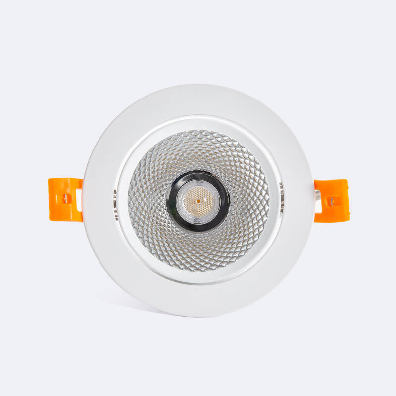 Foco Downlight LED 9W COB Direccionável Circular Branco Corte Ø 90 mm No Flicker