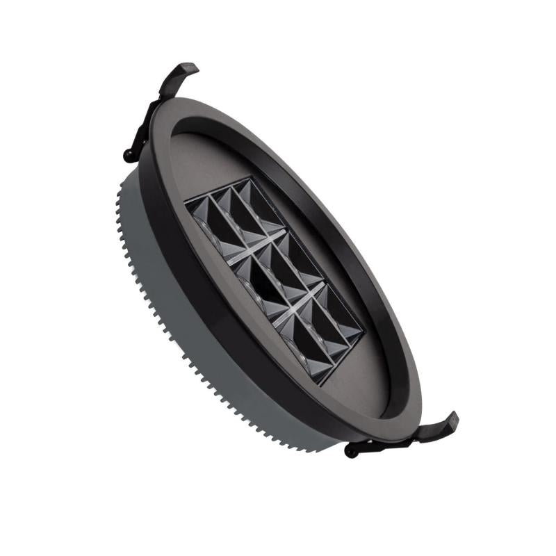 Foco Downlight LED Circular 30W (UGR17) Preto Corte Ø 205 mm