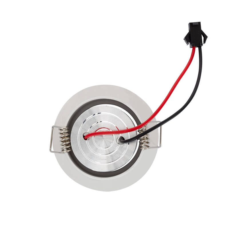 Foco Downlight LED COB 1W Direccionável Circular Branco Corte Ø 44 mm