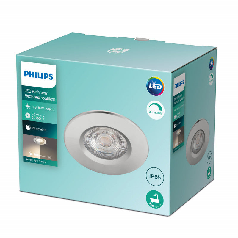 Foco Downlight LED Regulável 5W PHILIPS Dive Corte Ø 70 mm