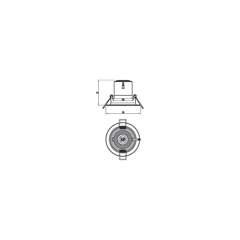 Foco Downlight LED Regulável de 7W PHILIPS Pomeron Corte Ø 70 mm
