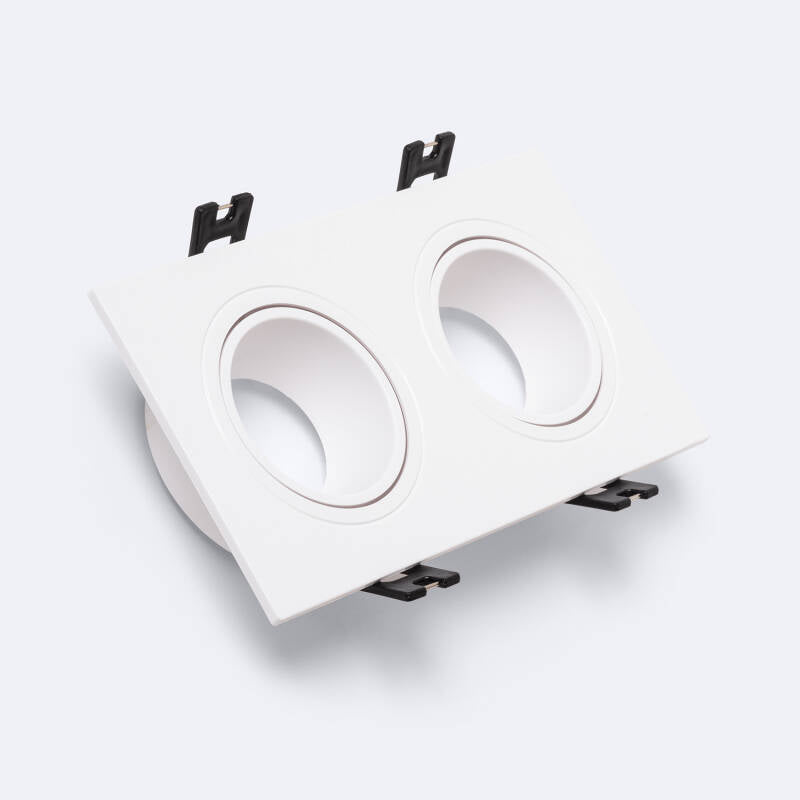 Foco Downlight Quadrado Inclinável GU10 6W Corte 75x150 mm PC