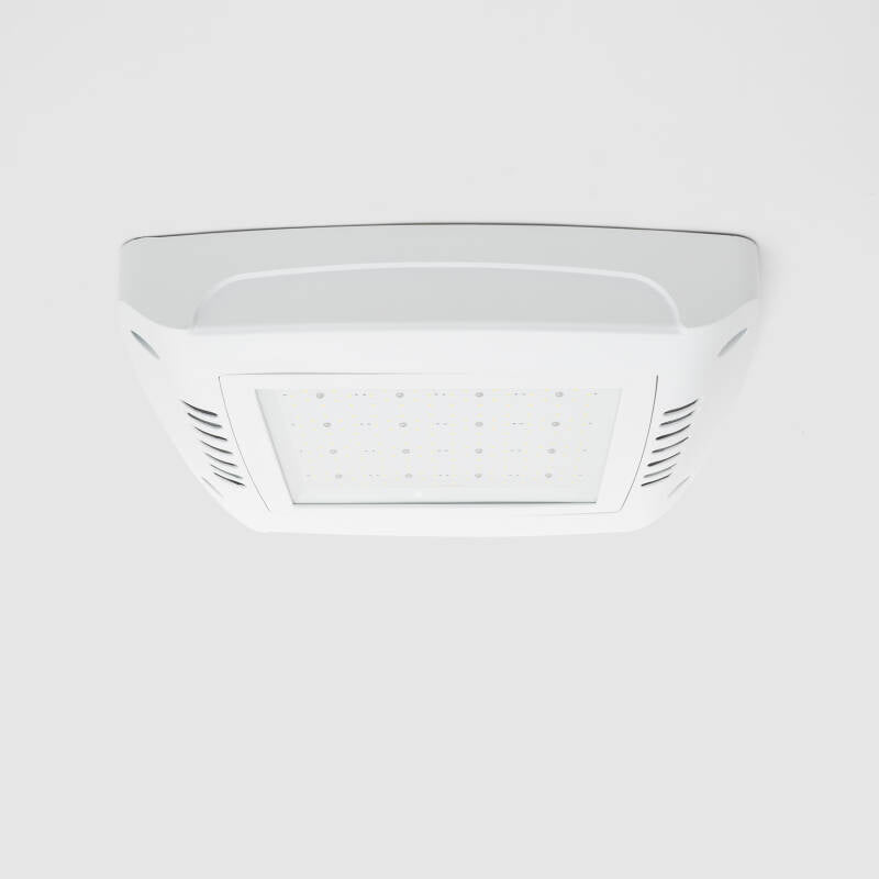 Foco LED Canopy Especial Posto de Gasolina 100W LUMILEDS 150lm/W Driver Philips Xitanium Regulável 1-10V