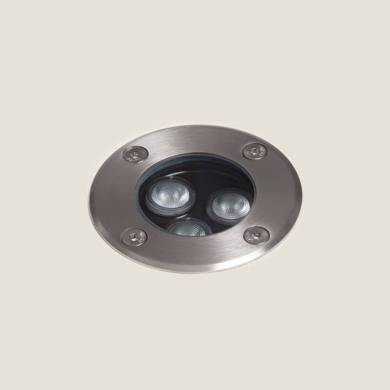Foco LED de Exterior de 3 W, Modelo Solid, Embutido para Chão, em Aço Inoxidável, Hallo