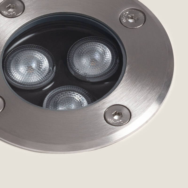Foco LED de Exterior de 3 W, Modelo Solid, Embutido para Chão, em Aço Inoxidável, Hallo