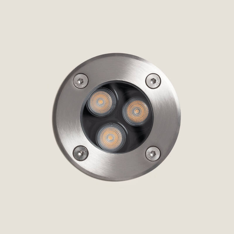 Foco LED de Exterior de 3 W, Modelo Solid, Embutido para Chão, em Aço Inoxidável, Hallo