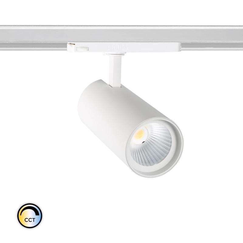 Foco LED d'Angelo Branco 40W CCT Seleccionável LIFUD para Calha Trifásico