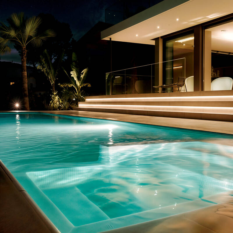 Foco LED RGBW Submersível para Piscinas, 12 V CC, IP68, Aço Inoxidável, 24 W, XtraPool