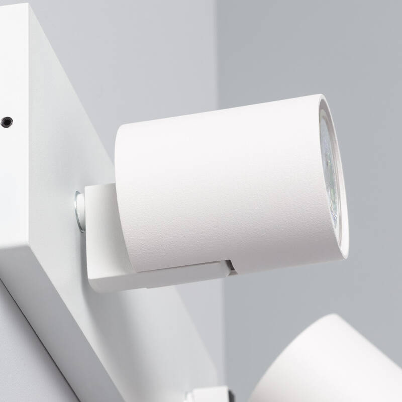 Foco Porta Lâmpadas Duplo de Superfície Direccionável de Aluminio Gylu para Lâmpadas GU10