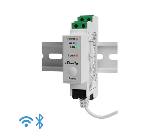 Shelly Módulo Medidor de Consumo Monofásico Wi-Fi + 2 TI´s de 50A (2 Canais) - Shelly Pro EM-50