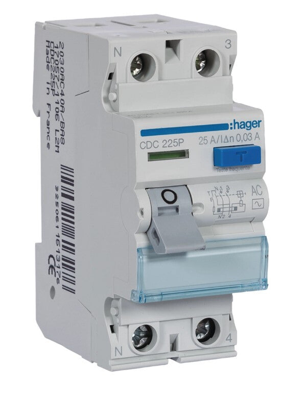 Interruptor Diferencial 2P 25A 30mA CDC225P Hager