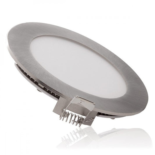 Painel LED 12W 1200Lm 6000ºK Circular Níquel Acetinado 50.000H