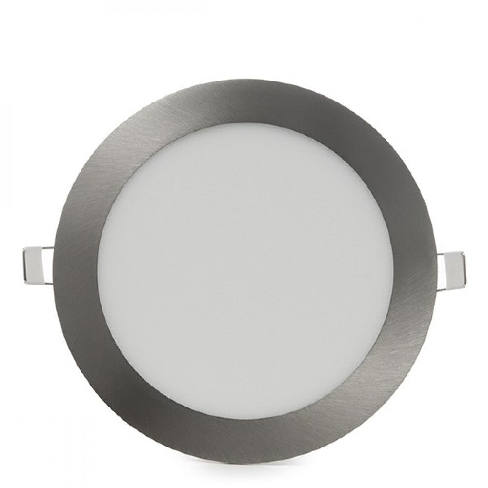 Painel LED 12W 1200Lm 6000ºK Circular Níquel Acetinado 50.000H