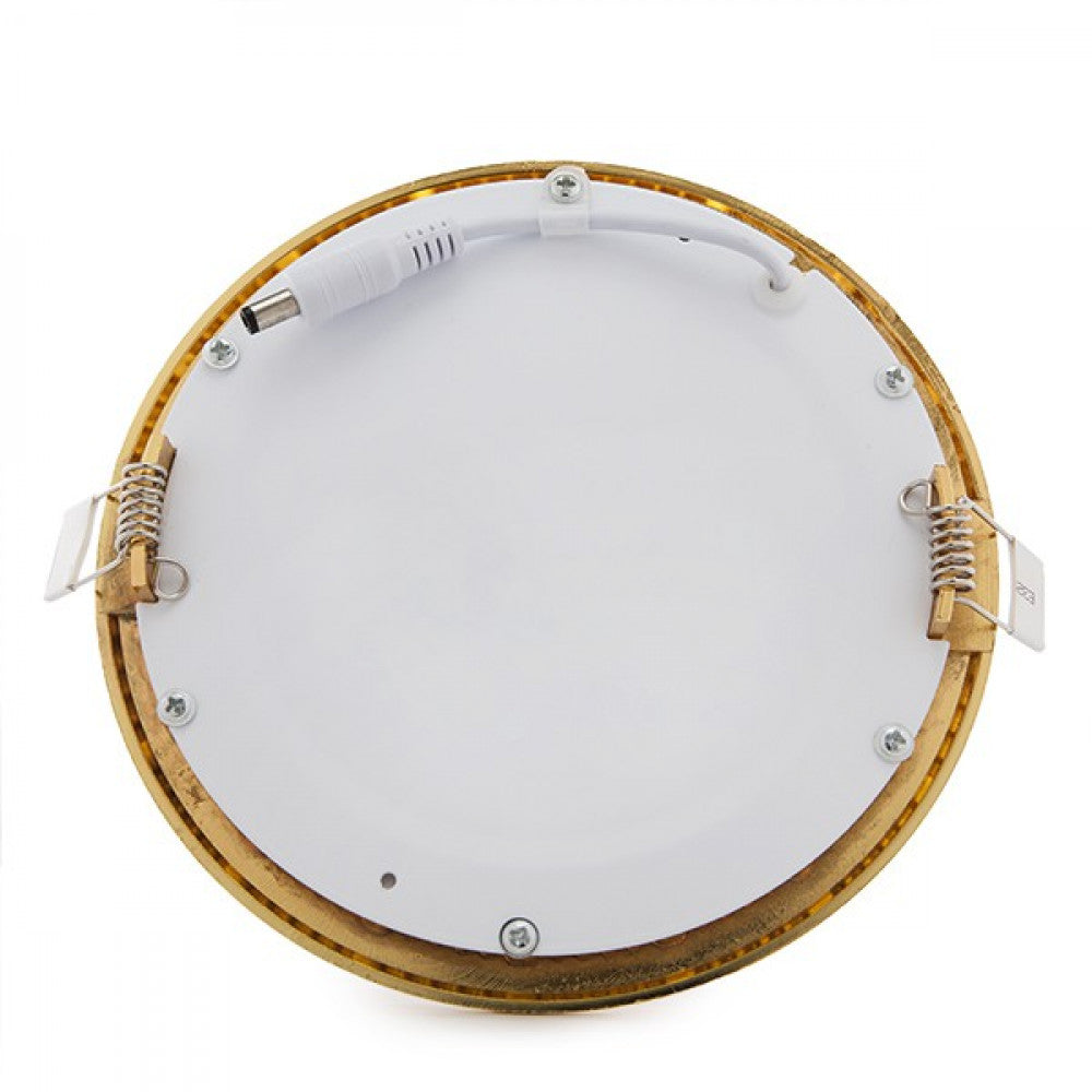 Painel LED 12W 1200Lm 2700ºK Circular Dourado 50.000H