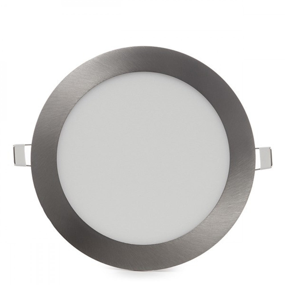 Painel LED 18W 1800Lm 6000ºK Circular Níquel Acetinado 50.000H