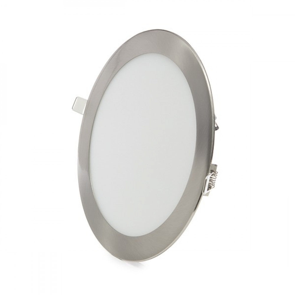 Painel LED 18W 1800Lm 6000ºK Circular Níquel Acetinado 50.000H