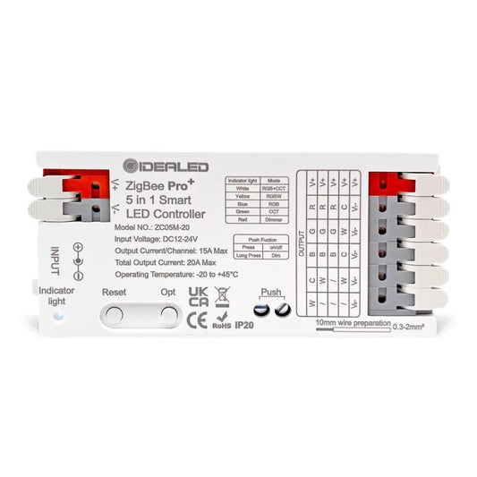 Gledopto GL-C-201P, Zigbee Pro 5-in-1 LED controller (Zigbee+RF) 12V-54V DC