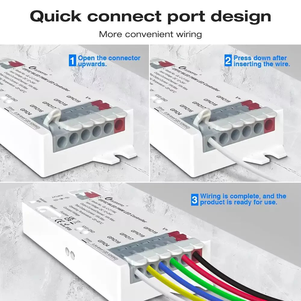 Gledopto GL-C-211WL smart Wi-Fi PWM WLED controller for analogue (RGB, RGBW, RGBCCT, CCT, single-color) LED strips