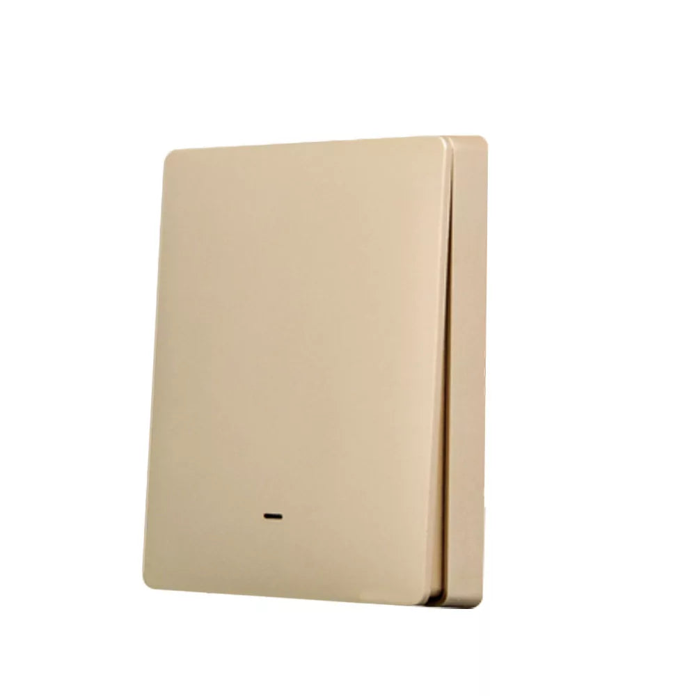 SmartWise BEREM1 Bluetooth (eWeLink-Remote) wireless switch com 1 button, gold colour push button front painel