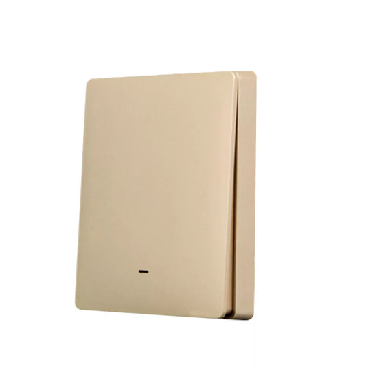 SmartWise BEREM1 Bluetooth (eWeLink-Remote) wireless switch com 1 button, gold colour push button front painel