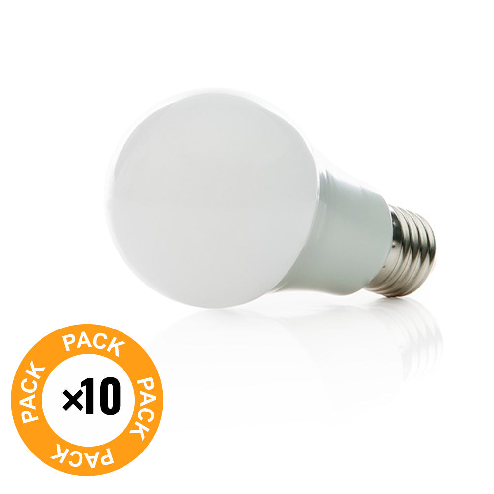 Pack de 10 Lâmpadas LED Esféricas Alumínio/PC E27 7W 630Lm 40.000H