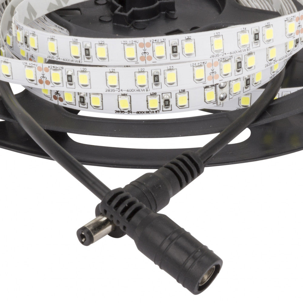 Faixa de 600 LEDs 60W 5.500Lm CRI85 6000ºK SMD2835 24VDC x5M 40.000H-Branco Frio