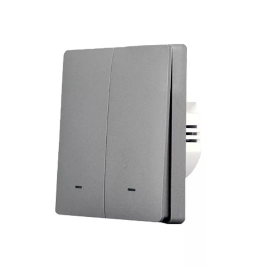 SmartWise B62 UNI Wi-Fi + eWeLink-Remote, 2-gang smart parede switch, universial wiring, physical push-button, grey