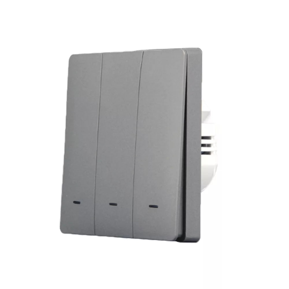 SmartWise B63 UNI Zigbee 3.0 + RF, 3-gang smart parede switch, universial wiring, physical push-button, grey