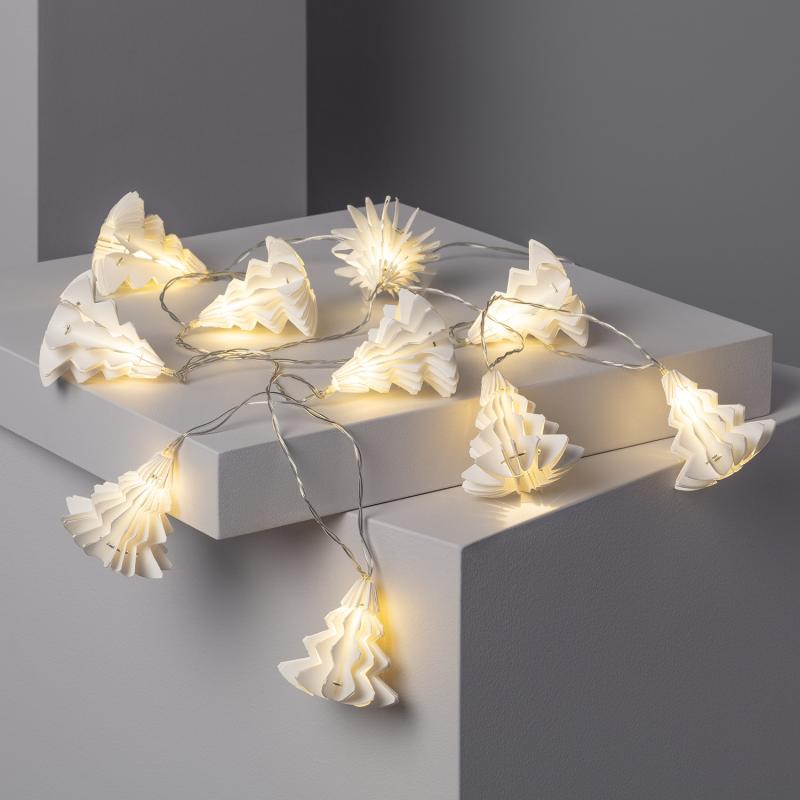 Grinalda de Luzes LED Árvore Papel com Bateria 2.1m