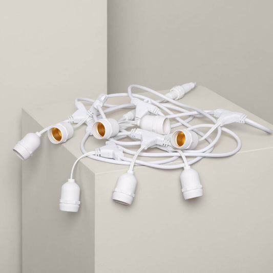 Grinalda Exterior com 8 Porta-Lâmpadas E27 5.5m Branco IP65