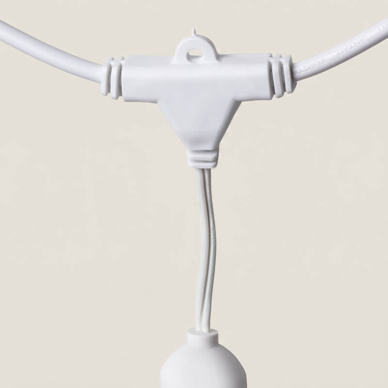 Grinalda Exterior com 8 Porta-Lâmpadas E27 5.5m Branco IP65