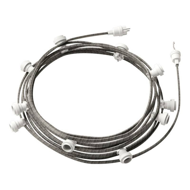 Grinalda Exterior Lumet System 12,5m com 10 Casquilhos E27 Branco Creative-Cables CATE27B125