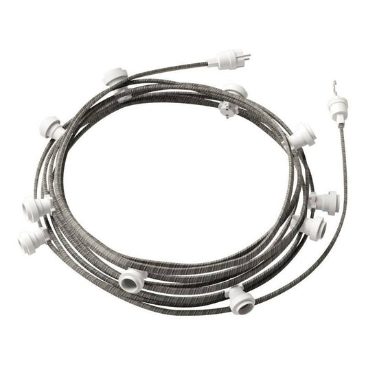 Grinalda Exterior Lumet System 12,5m com 10 Casquilhos E27 Branco Creative-Cables CATE27B125