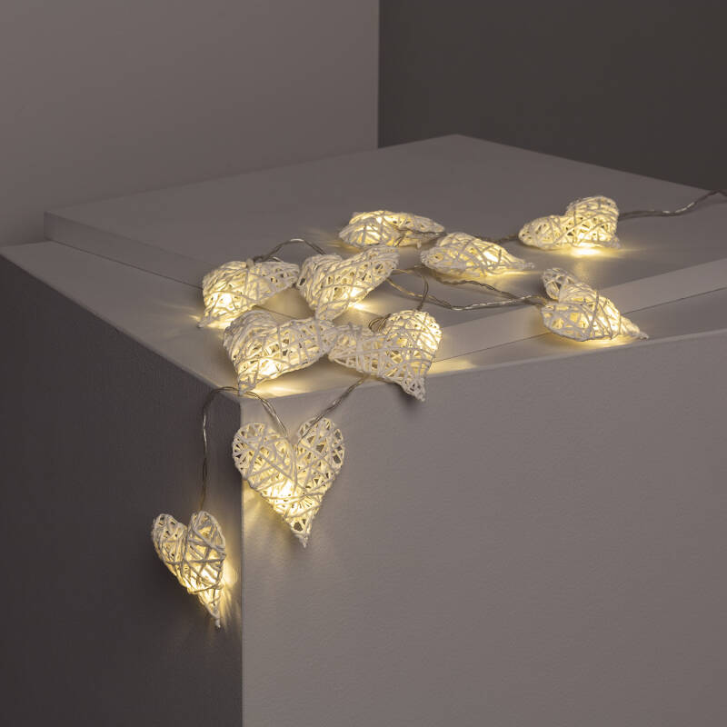 Grinalda LED Corações à Pilhas 1,7m