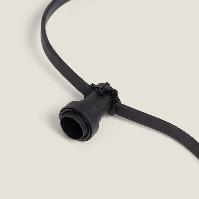 Grinalda para Exterior IP44 Cabo Eléctrico Plano com Casquilho E27 à Medida Preta